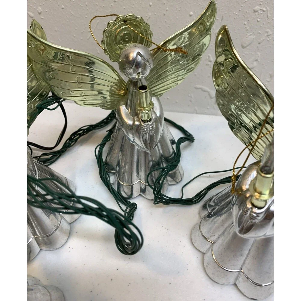 Vintage Musical Angels with Lights Silver & Gold Adjustable Volume
